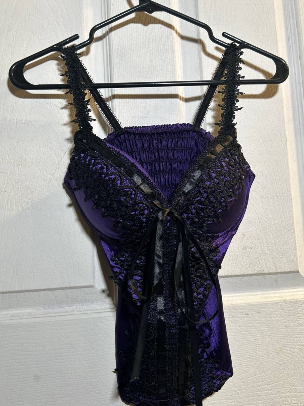 Seductions Purple Lace Bustier Corset Cami Gothic Y2K Size S